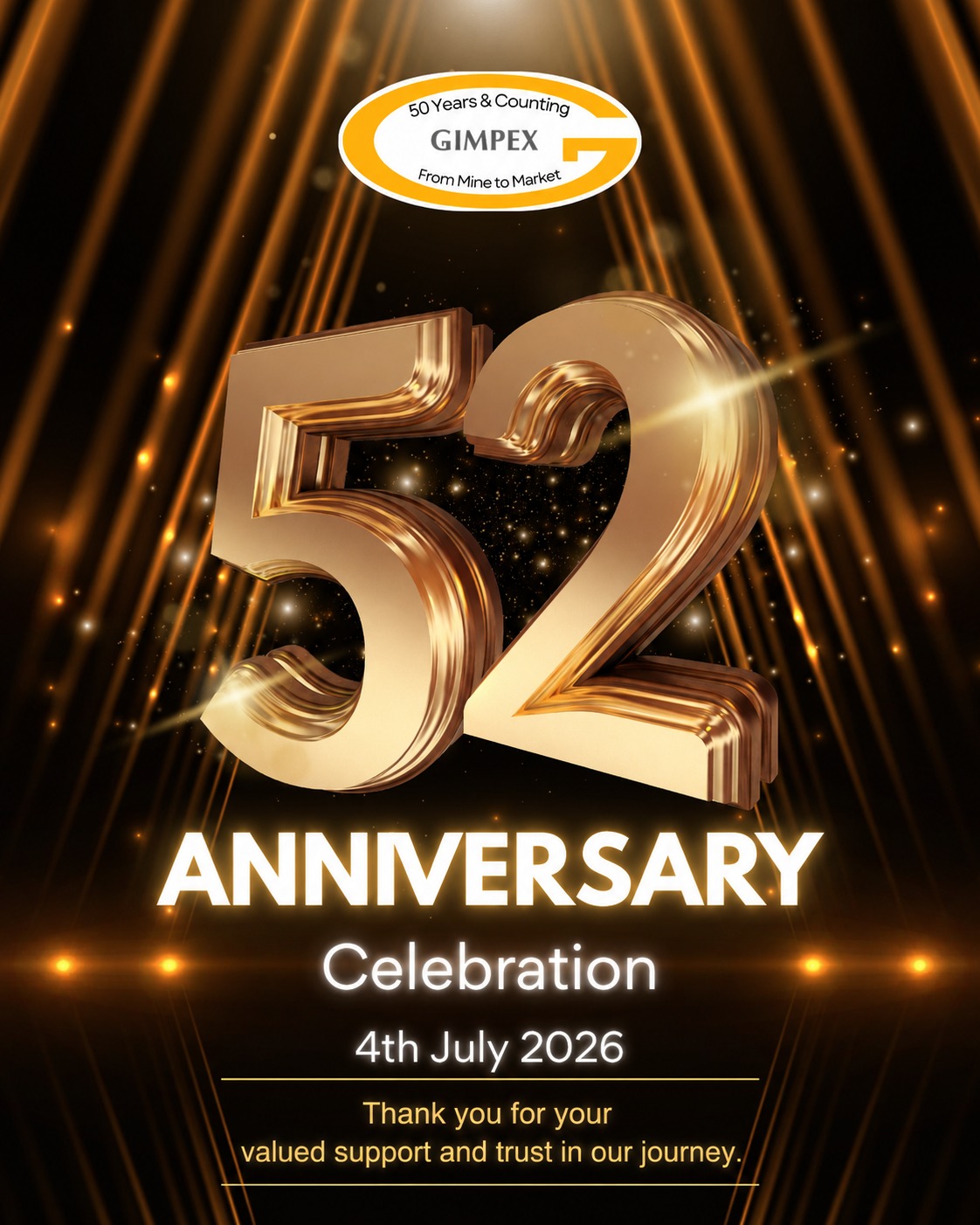 GIMPEX 52nd Anniversary Celebration - 4th July 2026